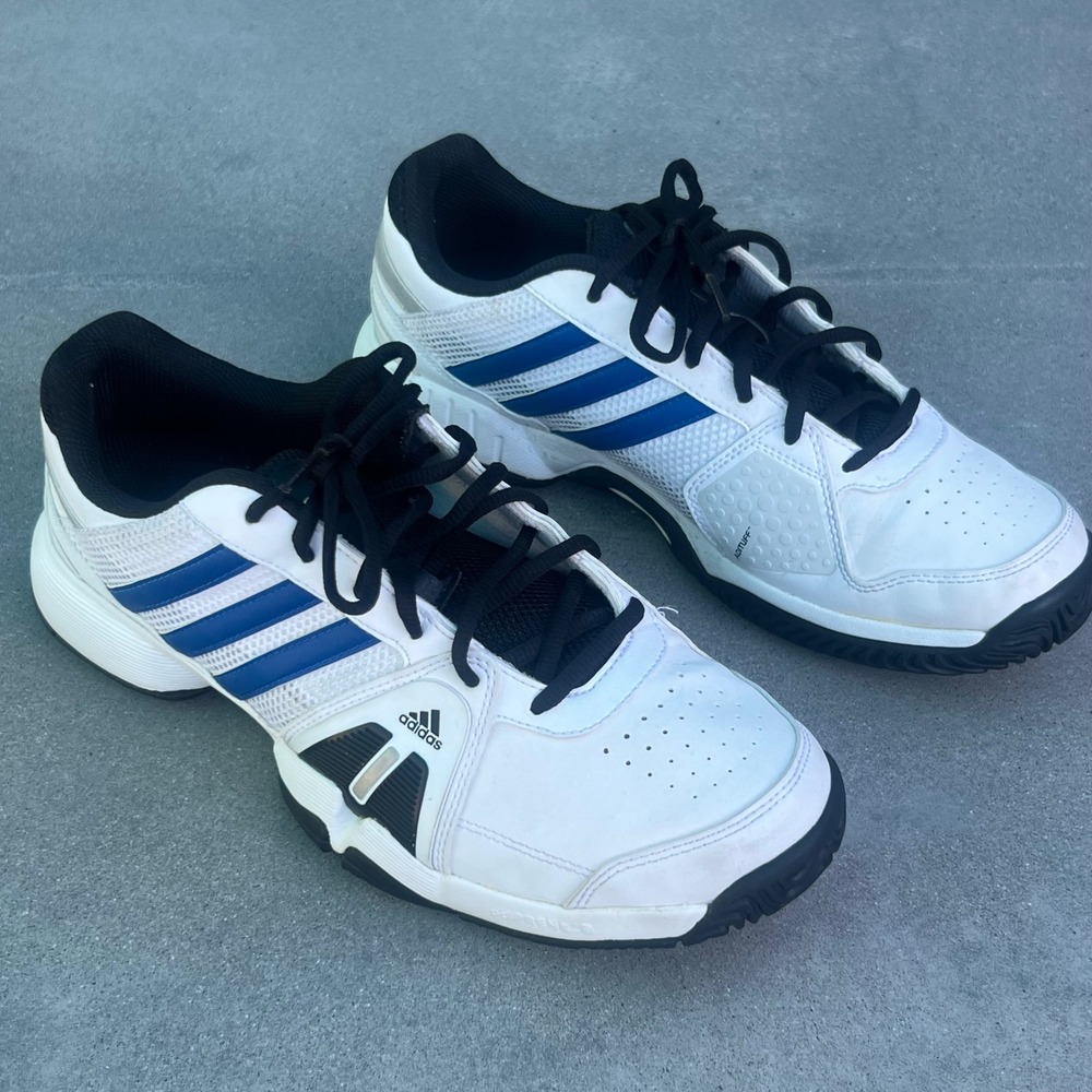 Adidas Adiprene+ Tennis Shoes Mens 10 White Blue Excellent